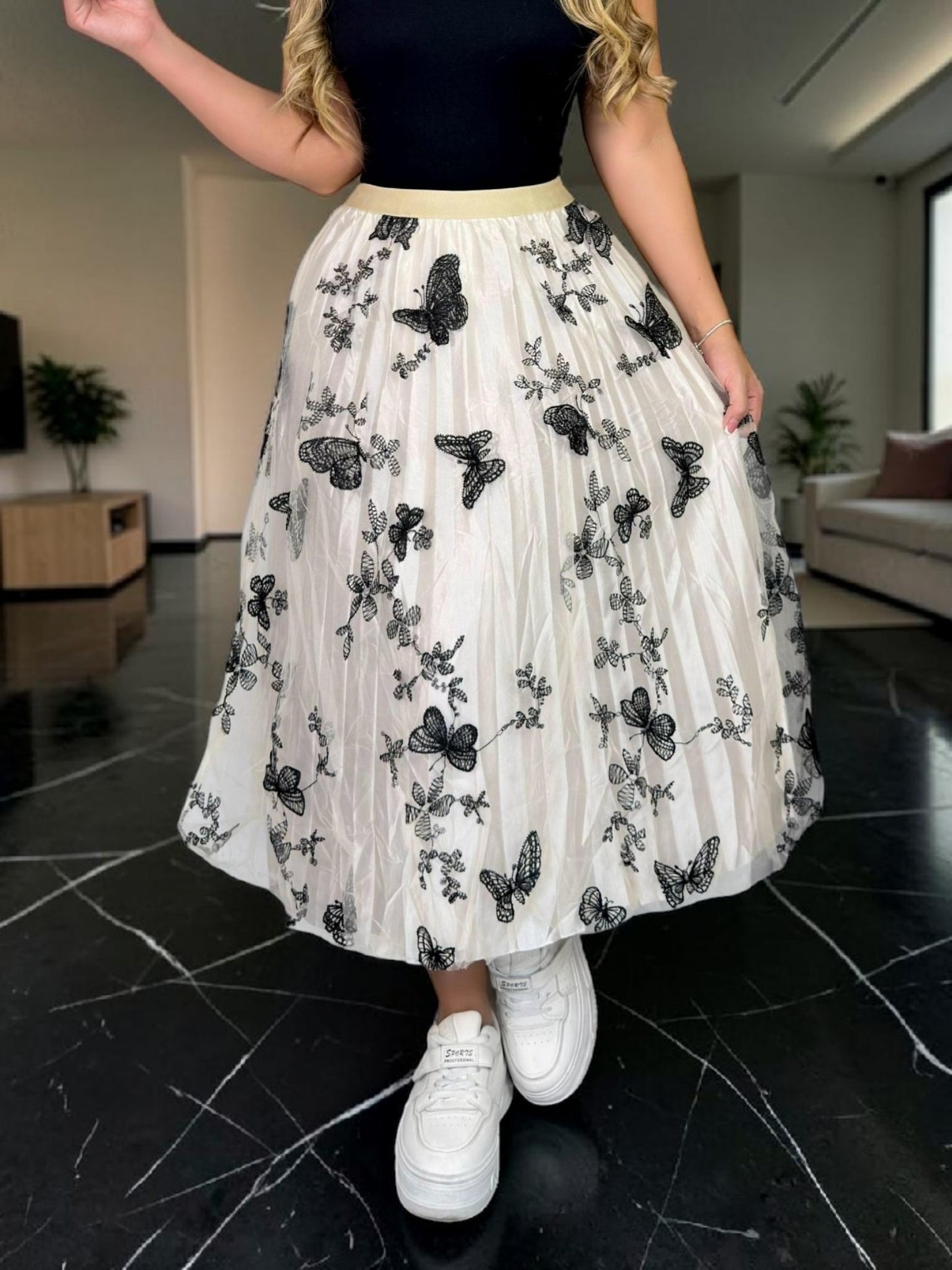 FALDA PLIZADA EN TUL PREMIUM